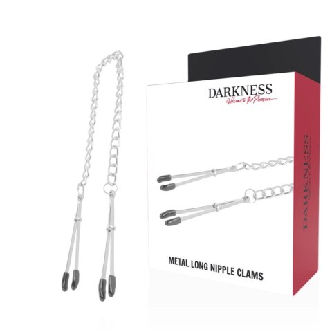 Darkness Metalowe Zaciski na Sutki z Regulacją, Łańcuszek, Unisex
