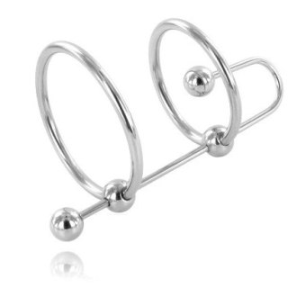 Metal Hard - Stalowy pierścień intymny z zabezpieczeniem, 28/32 mm