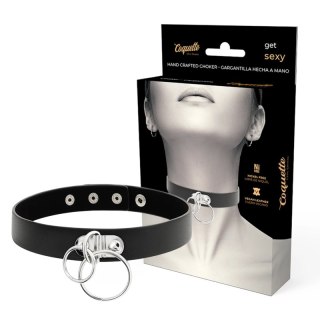 Coquette Chic Desire - podwojny pierścień z wegańskiej skory, czarny 40 cm