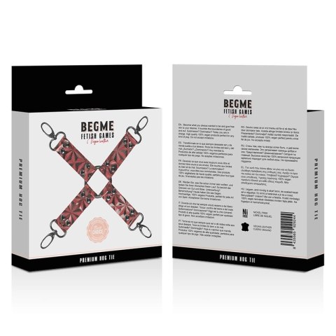 Begme Red Edition - krawat z wegańskiej skory premium, neoprenowa podszewka