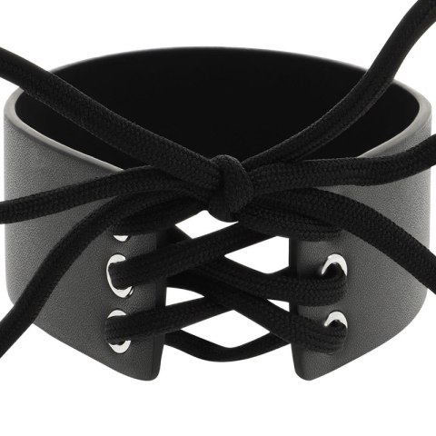 Coquette Chic Desire Choker z wegańskiej skory, regulowany, czarny