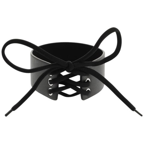 Coquette Chic Desire Choker z wegańskiej skory, regulowany, czarny