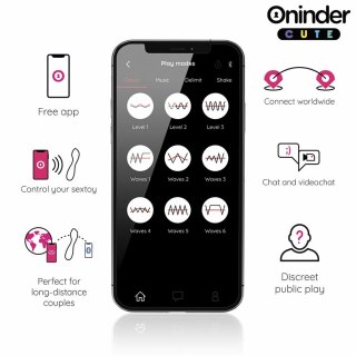 Oninder Cute Master - Wibrująca maszyna intymna G z aplikacją, rożowo-żołta 12,5 cm