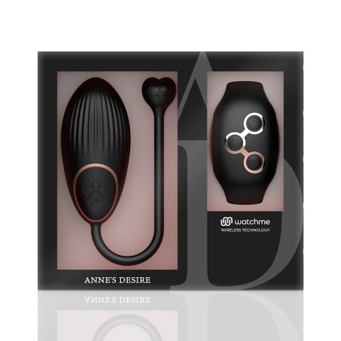 Anne's Desire Egg - Czarny z zegarkiem zdalnego sterowania WATCHME, 7 trybow