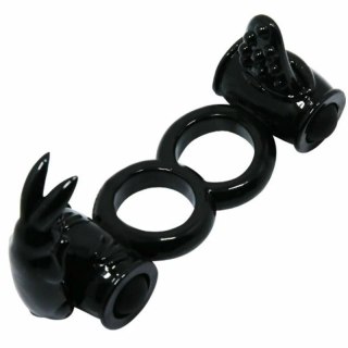 Baile Sweet Ring podwojny system wibracyjny z krolikiem, czarny