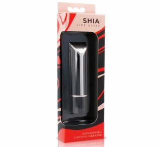LYPS STYLE SHIA Czarny-Czerwony Wibrator w Kształcie Szminki USB 10 Trybow