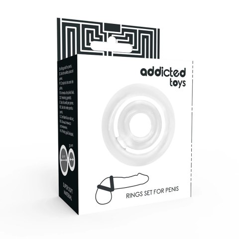 Addicted Toys Potenz-C-Ring Zestaw Silikonowych Pierścieni Przezroczystych
