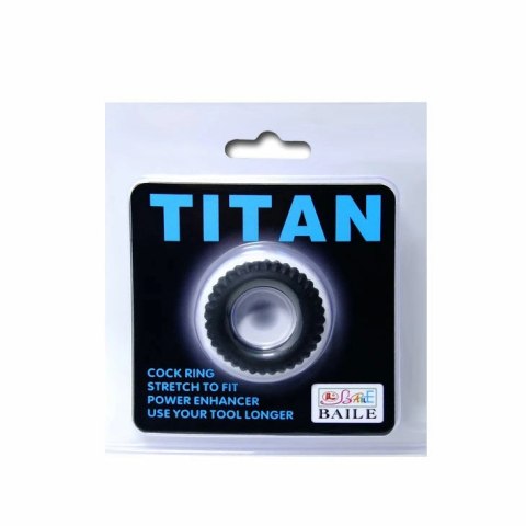 Baile TITAN czarny pierścień silikonowy 1,9 cm elastyczny