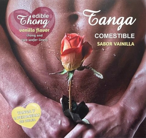Hotflowers Stringi męskie jadalne + 2 nakładki waniliowe zestaw
