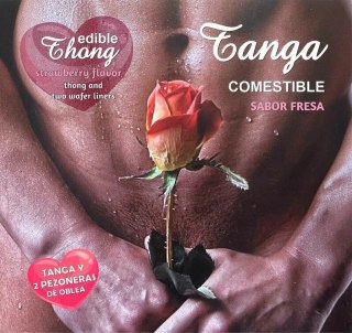 Hotflowers Stringi męskie z wafelkami truskawkowymi, elastyczne
