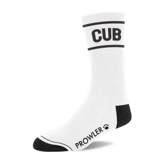 Prowler RED Cub - sportowe skarpetki białe z czarnymi akcentami