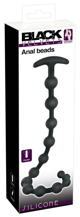 Black Velvets Łańcuszek Kulisty Silikonowy 50 cm - 13 Kul, Czarny