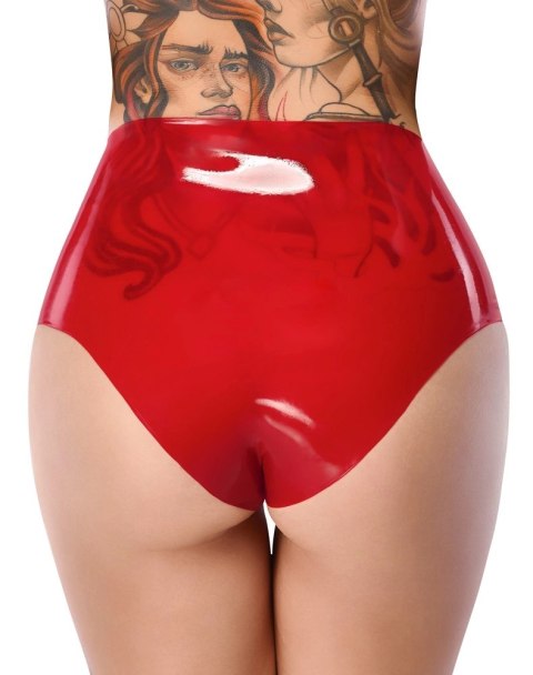 LateX Czerwone Majtki Lateksowe z Elementem Zewnętrznym 15cm L