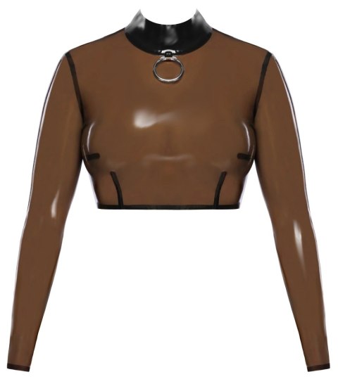 LateX Koszulka lateksowa długi rękaw bez brzucha 2XL czarna