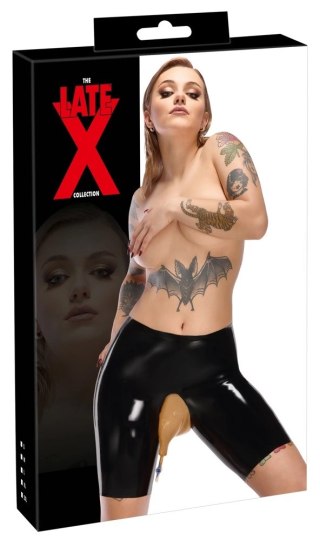 LateX Spodenki kolarskie czarne z wkładką i zaworem, rozmiar S