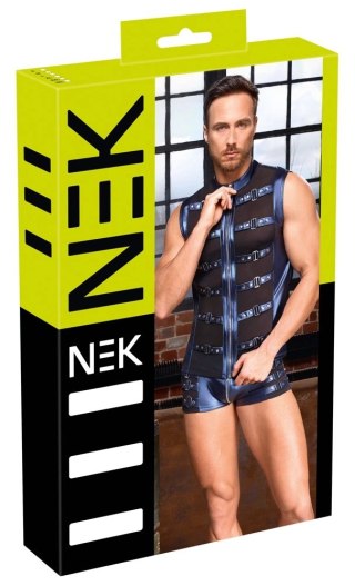 NEK Bezrękawnik Męski 2XL Niebieski z Czarnymi Siateczkowymi Wstawkami