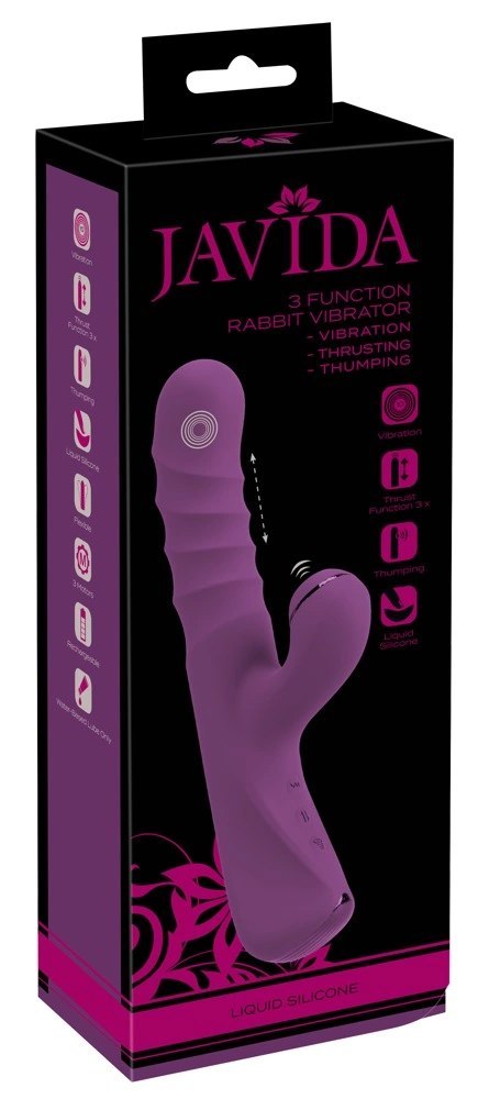 Javida Wibrator 3-funkcyjny Kroliczek Fioletowy Silikonowy 24 cm