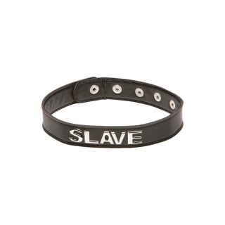 Allure Xplay Obroża Regulowana z Napisem SLAVE Czarna