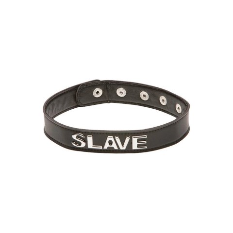 Allure Xplay Obroża Regulowana z Napisem SLAVE Czarna