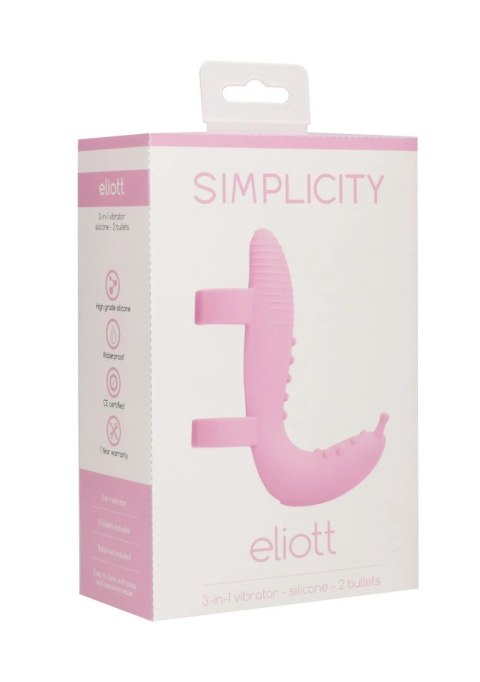 Simplicity Eliott - silikonowy zestaw intymny 3w1 z dwoma wibratorami