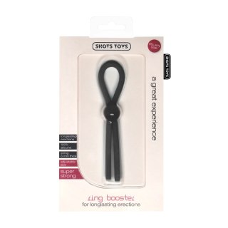Shots Toys Adjustable Silicone System - czarny, elastyczny pierścień