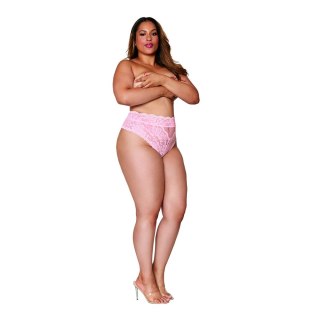 Dreamgirl Majtki koronkowe wysoki stan 2XL czarne eleganckie