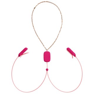 OhMiBod Sphinx Klipsy Wibracyjne Bluetooth, silikon, rożowe, aplikacja