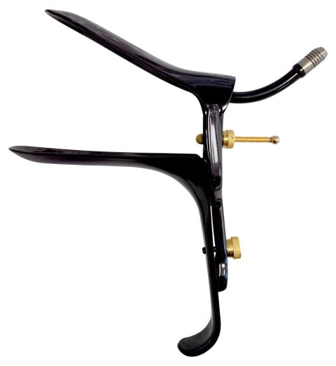 Fetish Collection Speculum z rurką na płyn, stal nierdzewna, czarny 15cm