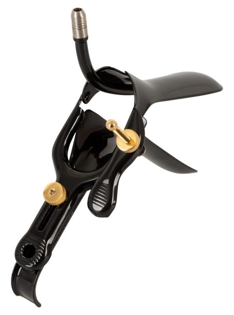 Fetish Collection Speculum z rurką na płyn, stal nierdzewna, czarny 15cm