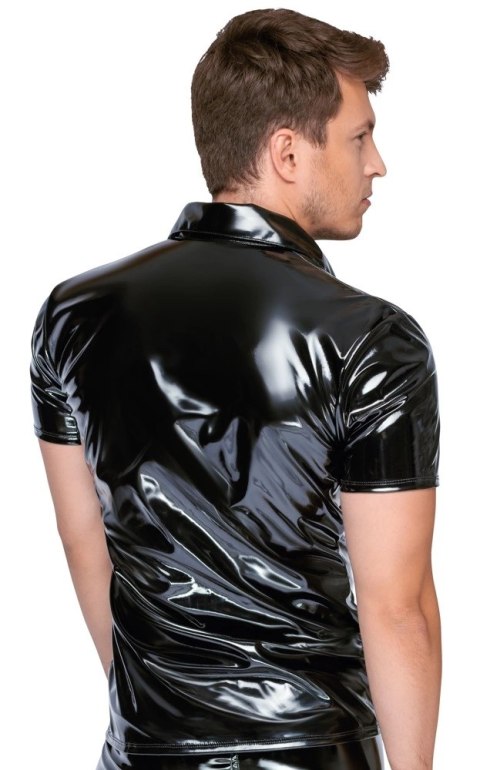 Black Level Polo Męska Koszulka Połysk Czarna 2XL Dopasowana