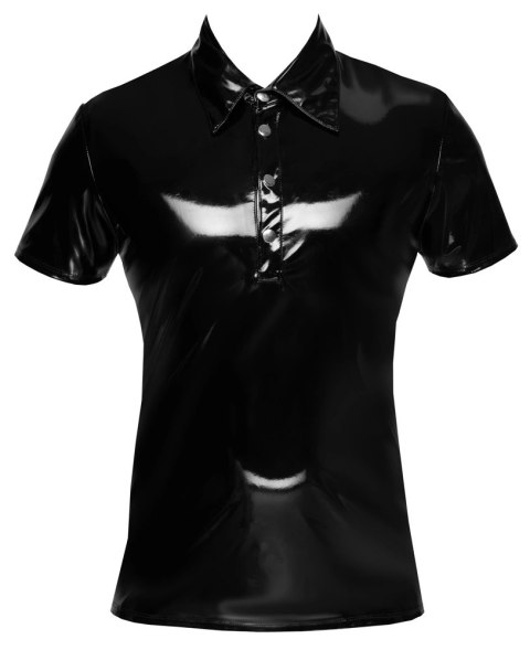 Black Level Polo Męska Koszulka Połysk Czarna 2XL Dopasowana
