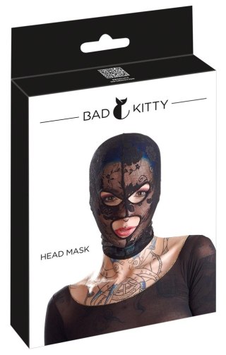 Bad Kitty Koronkowa Czarna Maska z Otworami na Oczy i Usta