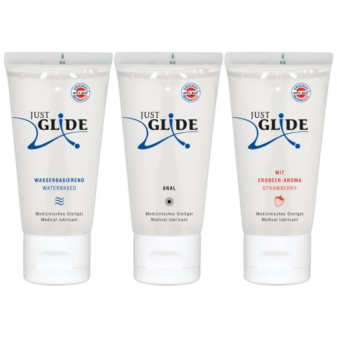 Just Glide Zestaw 3x200 ml Lubrykanty na bazie wody - Anal, Toys, Waterbased