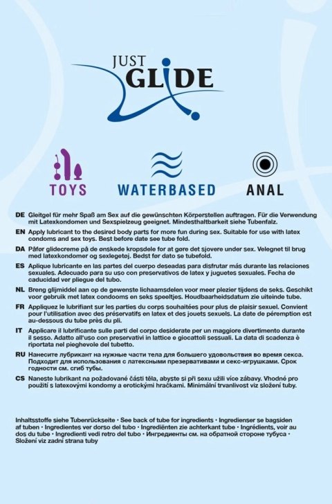 Just Glide Zestaw 3x200 ml Lubrykanty na bazie wody - Anal, Toys, Waterbased
