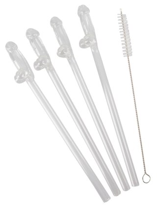 Orion Brand - Szklane słomki do drinkow 21,5 cm zestaw 4 szt.