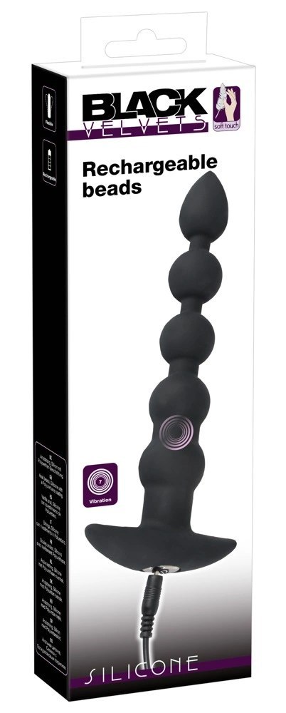 Black Velvets model 60383 - silikonowy korek analny z wibracją, czarny
