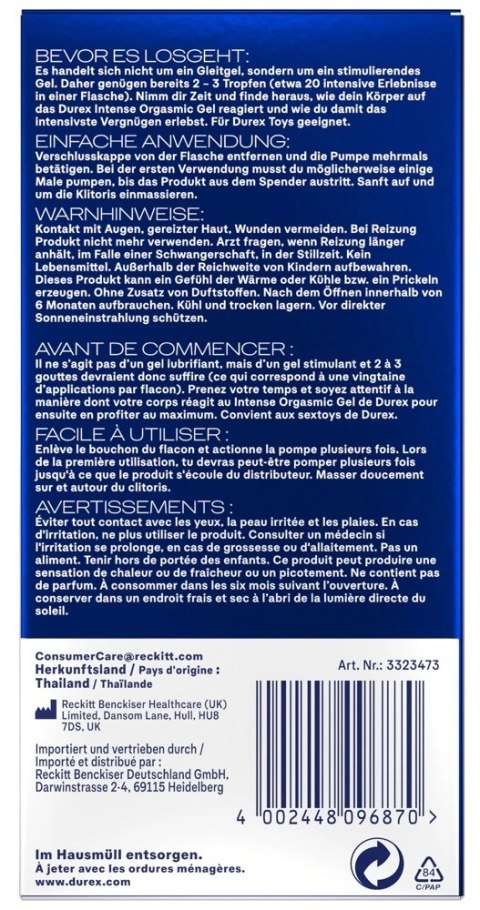 Durex Intense Żel Intymny dla Kobiet 10ml - Wzmacniająca Formuła