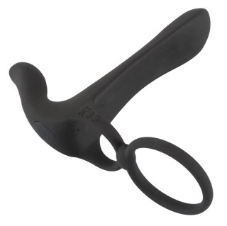 Black Velvets Pierścień wibrujący silikonowy 14 cm czarny USB wodoodporny