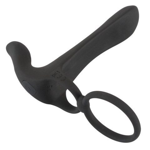 Black Velvets Pierścień wibrujący silikonowy 14 cm czarny USB wodoodporny