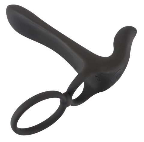Black Velvets Pierścień wibrujący silikonowy 14 cm czarny USB wodoodporny