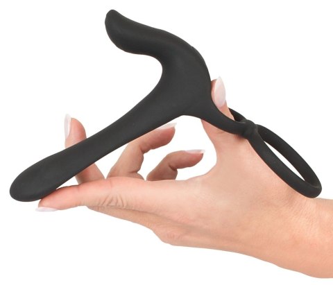 Black Velvets Pierścień wibrujący silikonowy 14 cm czarny USB wodoodporny