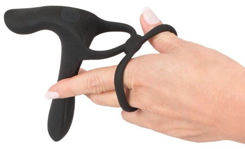 Black Velvets Pierścień wibrujący silikonowy 14 cm czarny USB wodoodporny