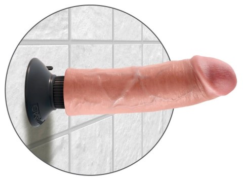 King Cock Model 20 cm Jasny - Wibrator z Przyssawką, Anatomiczny Kształt