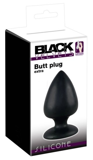 Black Velvets Korek anatomiczny XXL z przyssawką, silikon czarny 14cm