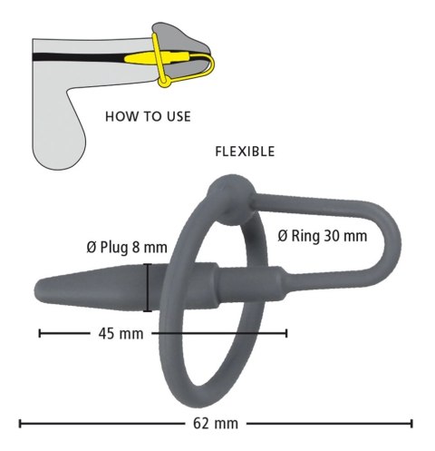 Mystim Dilator 2w1 Pierścień z Rozszerzaczem Silikonowy Czarny 6,2cm
