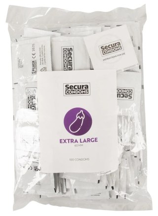 Secura Extra Large 100 szt. - prezerwatywy powiększone, silikonowa powłoka