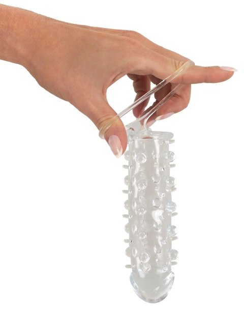 You2Toys Crystal - Transparentna nakładka z wypustkami i pierścieniem 11 cm
