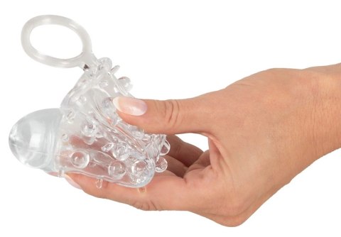 You2Toys Crystal - Transparentna nakładka z wypustkami i pierścieniem 11 cm