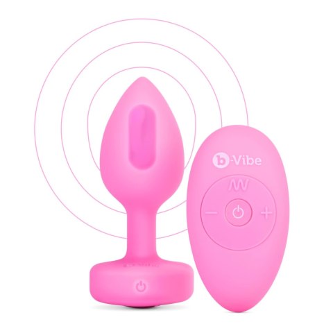 B-Vibe Heart Plug S/M Pink - silikonowy model z pilotem 15 trybow