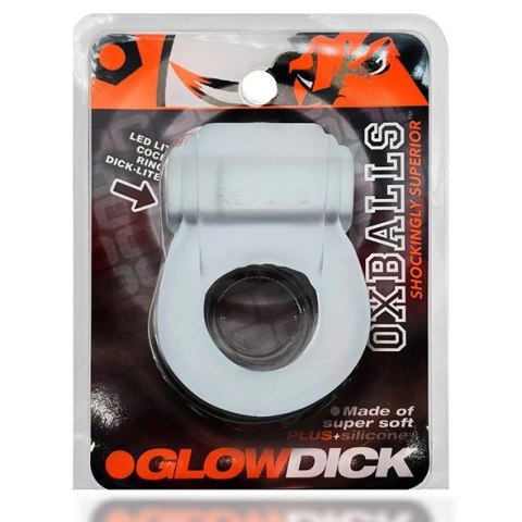 Oxballs Glowdick pierścień LED z wibracjami silikon przezroczysty